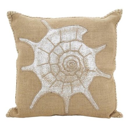 SARO LIFESTYLE SARO 5443.N20S 20 in. Moravia Square Spiral Shell Down Filled Throw Pillow - Natural 5443.N20S